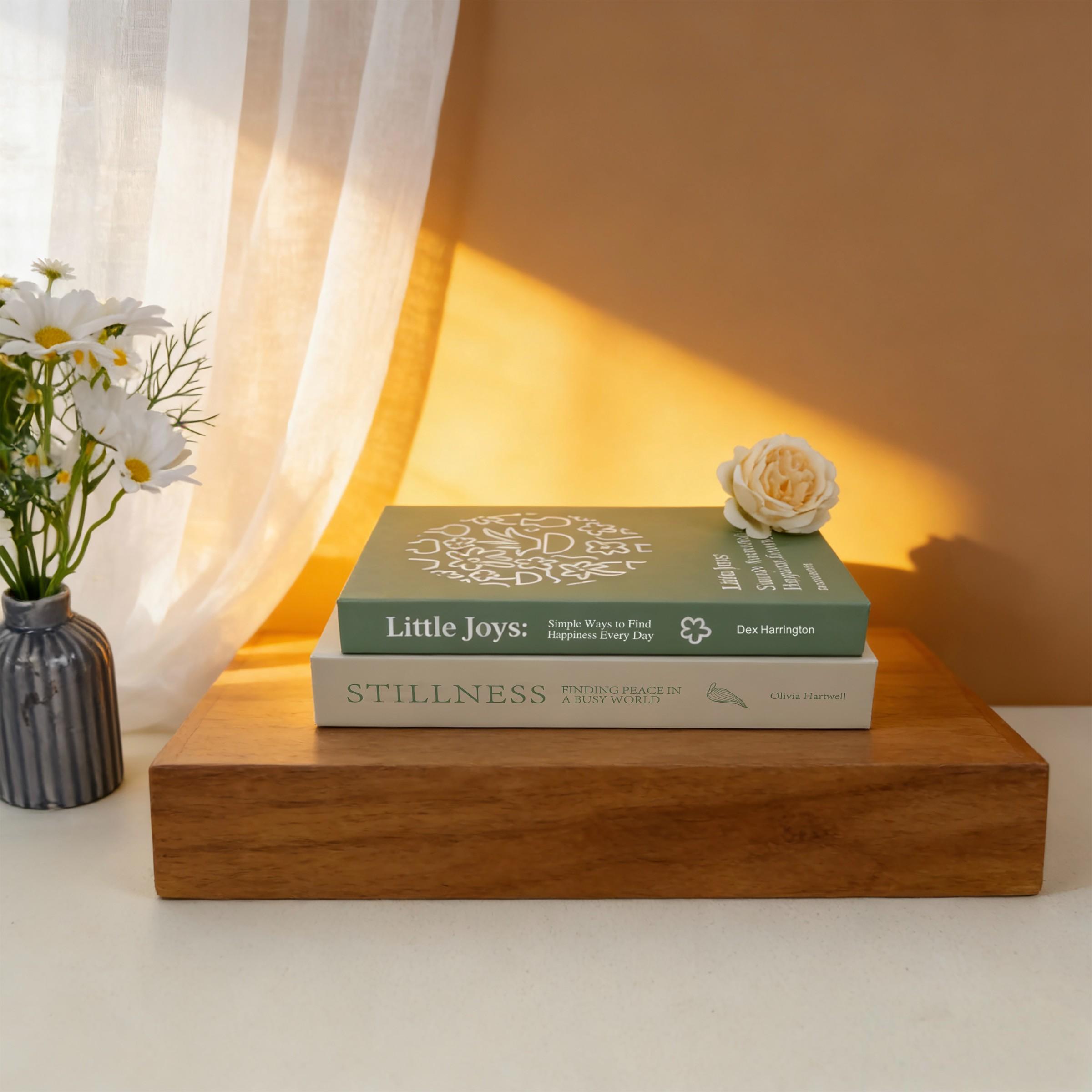 2pcs Simulated Bookends Home Decor, Foldable Fake Books, Stackable Prop for Bedroom Living Room Study, Photography Props, Holiday Decoration