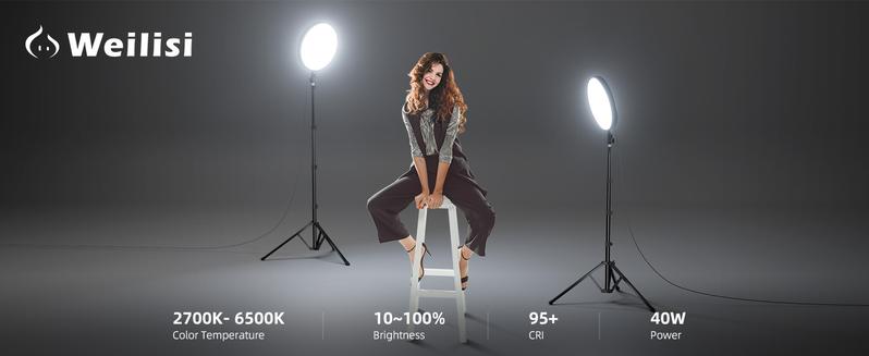 (Valentine's Deal) Weilisi Large Ring Light with 79" Stand, 6500K Full-Screen Selfie Ring Light with Stand and Phone Holder, Professional Big Ring Light for Live Stream, YouTube, TikTok, Makeup, Video, Photography