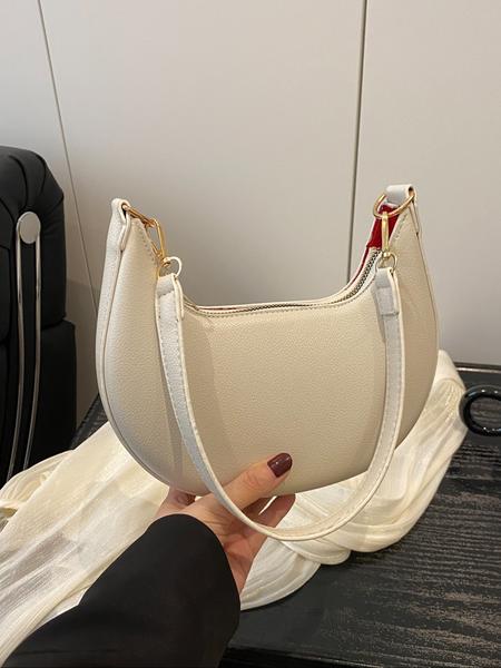 Women's Elegant, Cute Sailor Handbag with Zipper Closure, Fashionable Crescent Bag, Daily Use Crossbody Bag, Half Moon Bag