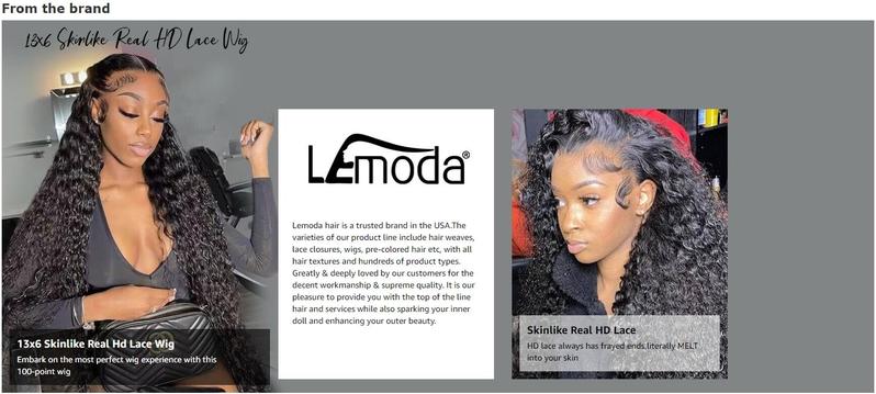 Lemoda 13x4 15A 210% Density 13x6 SKINLIKE Real HD Lace Water Wave Full Lace Frontal Wigs Deep Wave Virgin Human Hair Invisible 0.1mm Ultra-thin Frayed Ends Wet and Wavy Lace Front Wig Tiny Knots Lemoda 13x4 15A 210% Density 13x6 SKINLIKE Real HD Lace Water Wave Full Lace Frontal Wigs Deep Wave Virgin Human Hair Invisible 0.1mm Ultra-thin Frayed Ends Wet and Wavy Lace Front Wig Tiny Knots