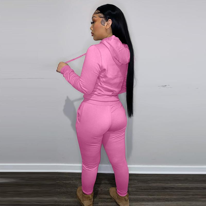 USBoutique Chic Women's Solid Drawstring Hoodie & Pocket Sweatpants Two-piece Set, Casual Long Sleeve Hooded Sweatshirt & Trousers for Fall, Womenswear Fall Clothes for Daily Wear, Downtown Girl Clothes, Girl with Blue Pants 2-piece woman USBoutique Chic Women's Solid Drawstring Hoodie & Pocket Sweatpants Two-piece Set, Casual Long Sleeve Hooded Sweatshirt & Trousers for Fall, Womenswear Fall Clothes for Daily Wear, Downtown Girl Clothes, Girl with Blue Pants 2-piece woman