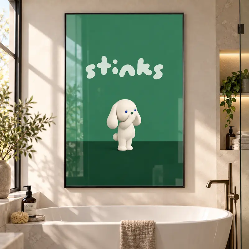 Bathroom Series Canvas Painting Art Print Funny Bathroom Wall Art Decor for Home Living Room Bedroom Poster Gift Cute Aesthetic Home Decor