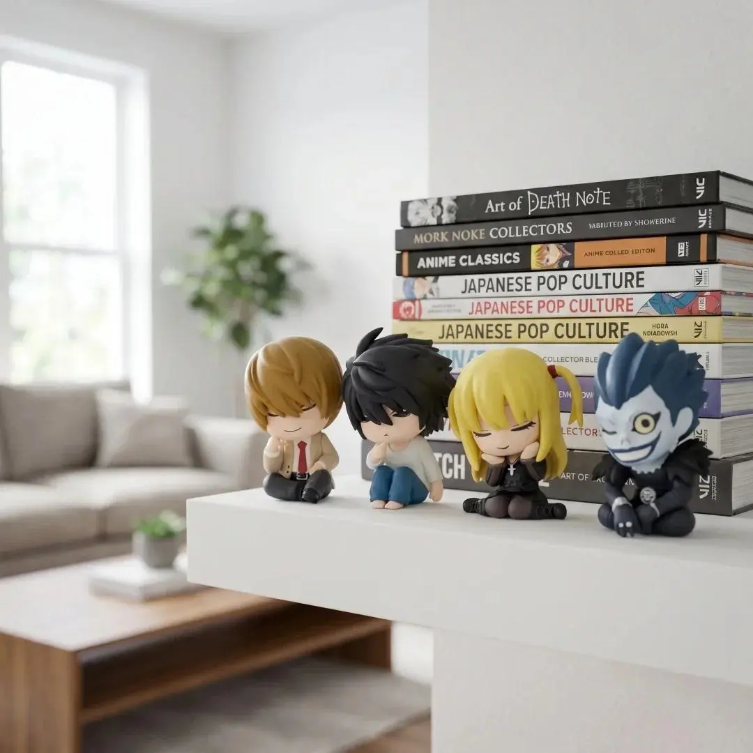 Cute L Figure Anime Death Note Kawaii Light Ryuk Statues Misa Figurines Sculpure Decor Living Room Decoration Desk Toy Gift