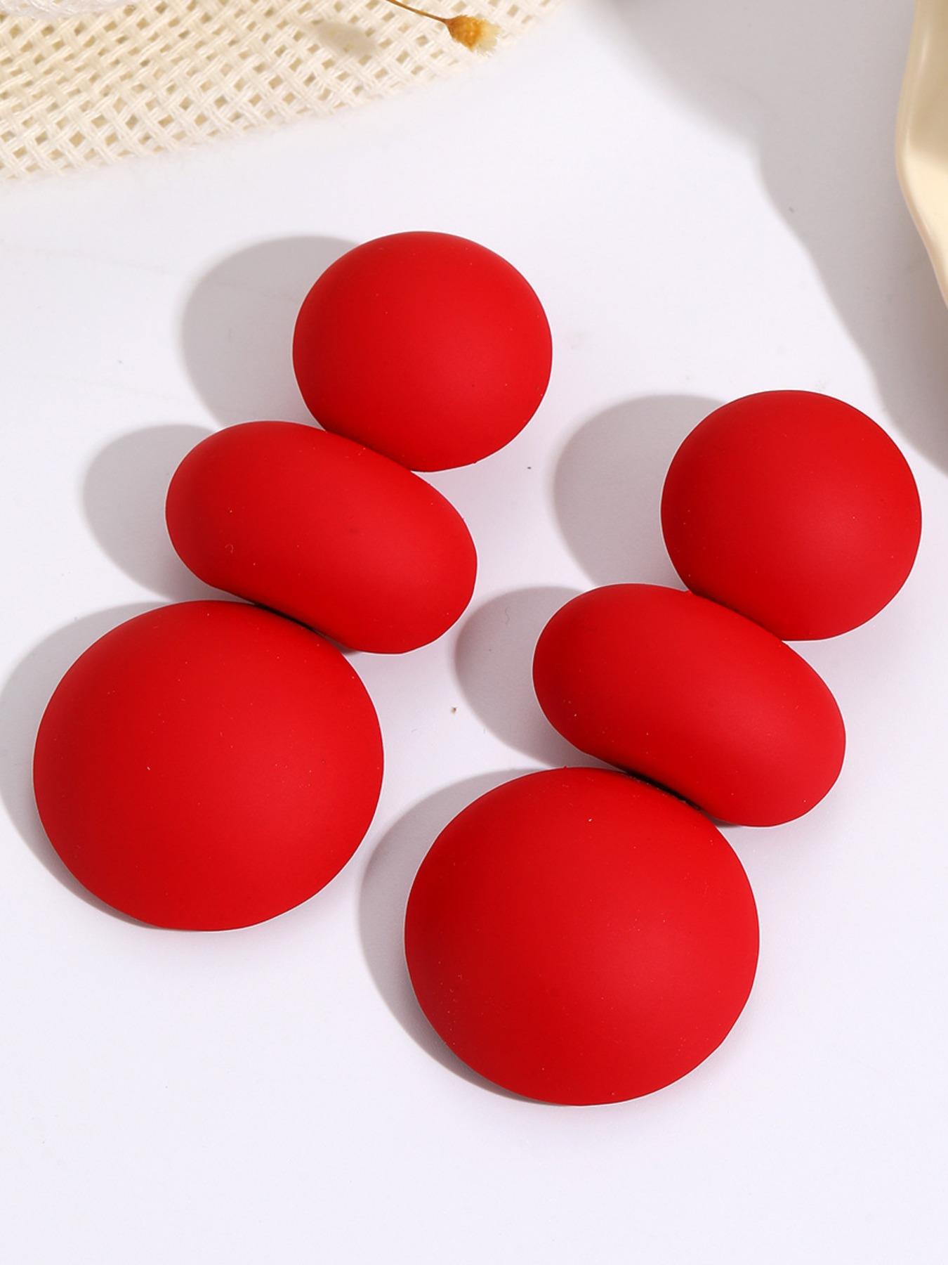 Exaggerated Metal Geometric Earrings, Elegant Stud Design, All Season Wear, No Choking Hazard, Batch #990416