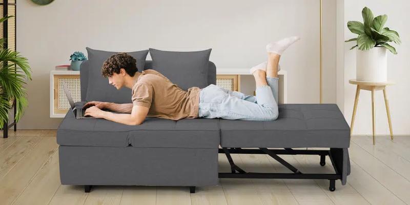 EROMMY Sleeper folding Lounge Chair Bed 3-in-1 Convertible Futon, Modern Design Multi-Functional Adjustable Reading Sofa Couch Bed with Linen Fabric, Interior ,Living Room Ergonomic Storage Furniture Minimal Recliner