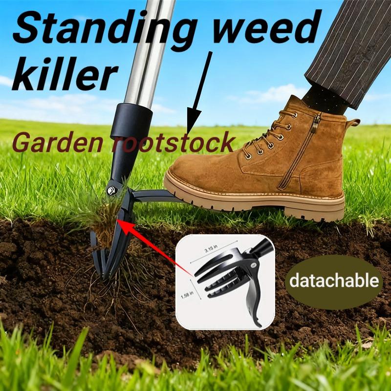 Standing Manual Ergonomic Weed Puller Set, Detachable Root Remover, Aluminum Alloy Garden Weeding Tool, Home Use Weed Removal Kit, Gardening Essential, Efficient, Garden Tools, Garden Supplies