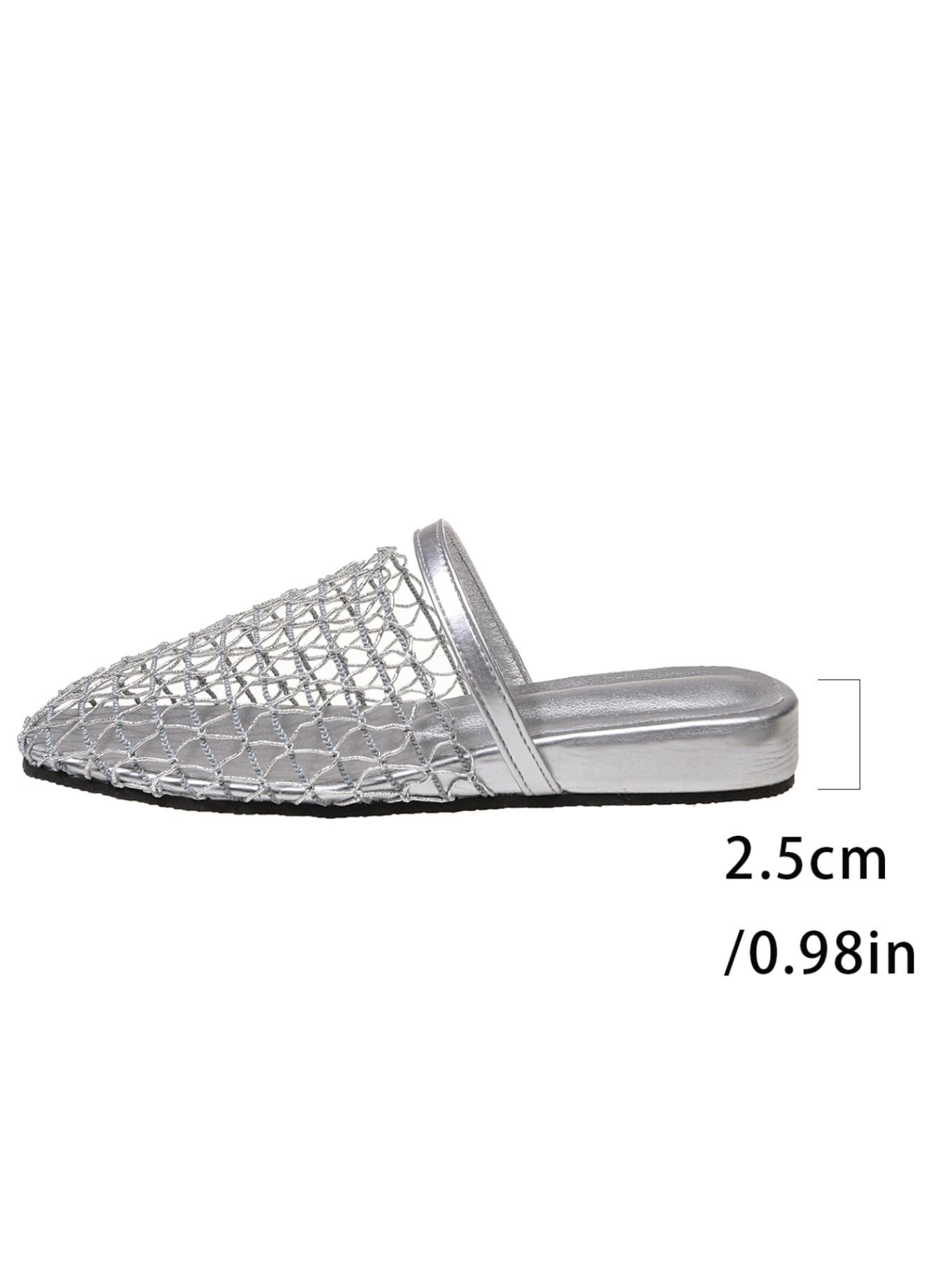New European and American style bottom strap fishing net flat sandals, Roman shoes new hollowed out comfortable beach sandals, fashionable thick soled half slippers for women Unique Sandals