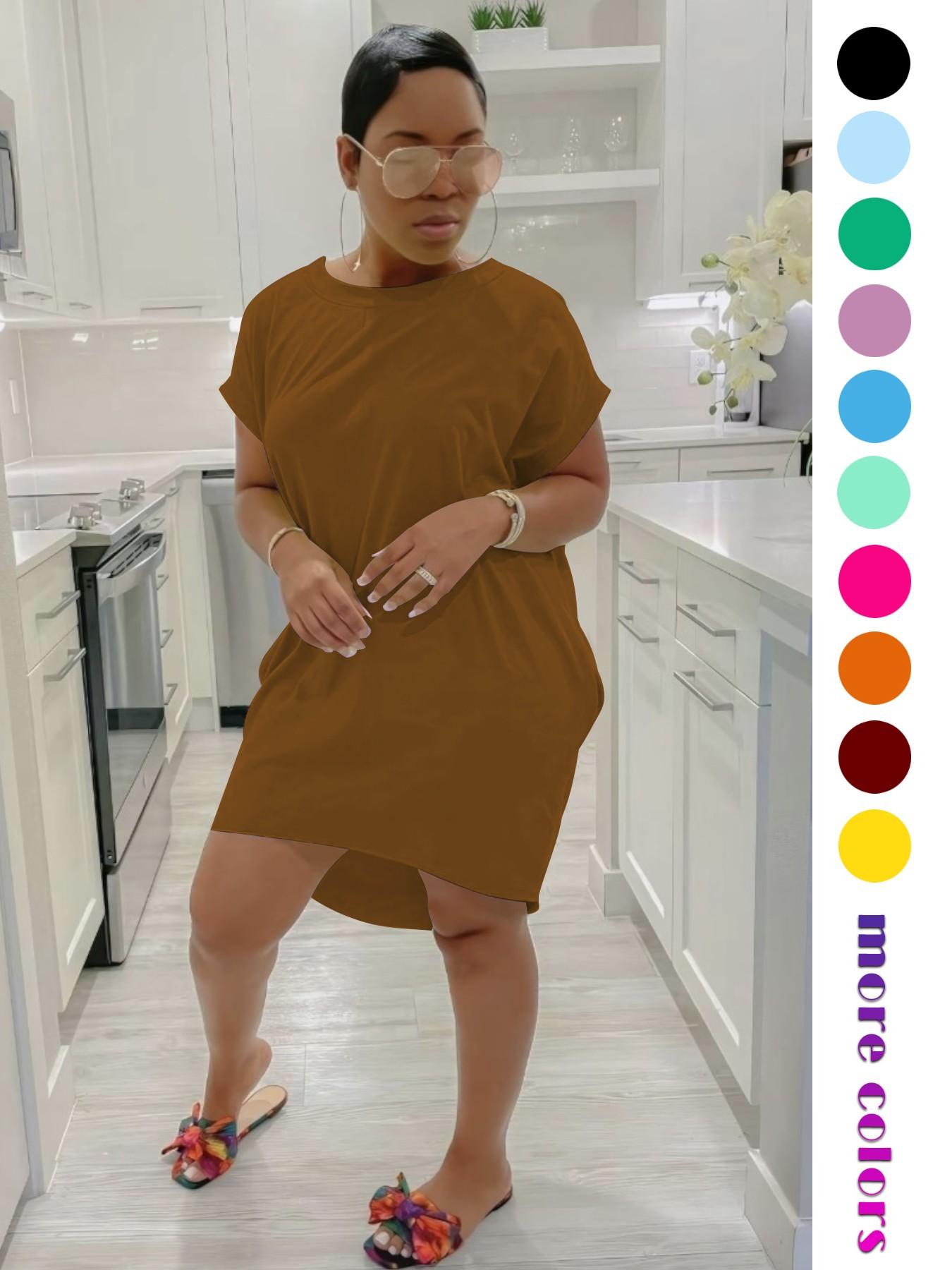 Women's Short Sleeve T-Shirt Dress, Stretchy Bodycon Midi Dress with Curved Hem and Side Pockets,Short Sleeve Crew Neck Bodycon Midi Dress with Pockets,Womens Bodycon Midi Dress, Casual Wear Women's Short Sleeve T-Shirt Dress, Stretchy Bodycon Midi Dress with Curved Hem and Side Pockets,Short Sleeve Crew Neck Bodycon Midi Dress with Pockets,Womens Bodycon Midi Dress, Casual Wear