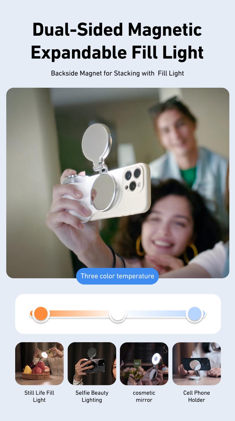 Magnetic Phone Camera Grip with Wireless Shutter – DSLR-Style Handle for iPhone & Android, 1/4" Screw, Ergonomic Design, Perfect for Vlogging, Selfies, and Steady Shots, Compatible with iPhone 17