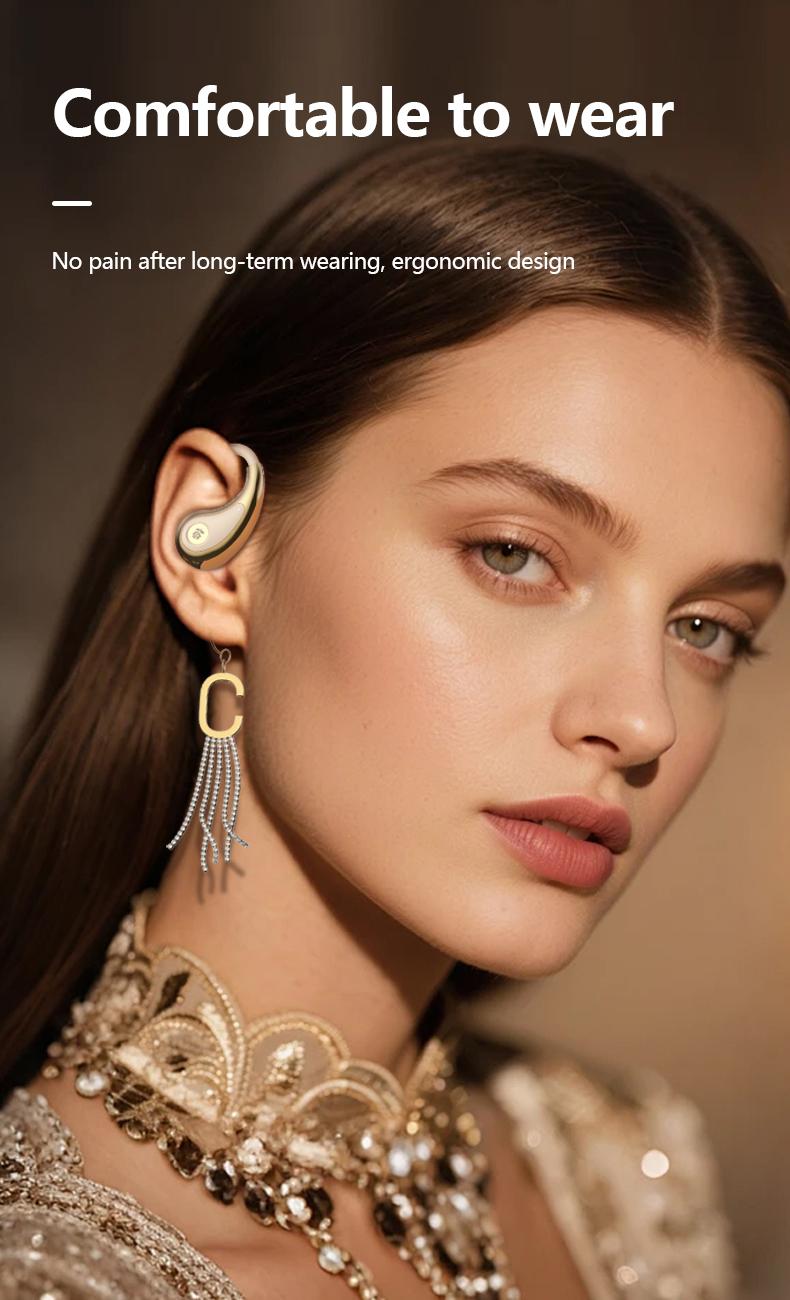HYUNDAI YX49 Fashionable Open-Wear Stereo Earphones with Handbag-Style Light Luxury Design, Comfortable Fit, 2025 New Bluetooth 6.0 for Faster, More Stable Connection & Lower Power Use, HiFi Sound, Sport & Travel Ready, Perfect Gift for Girlfriend
