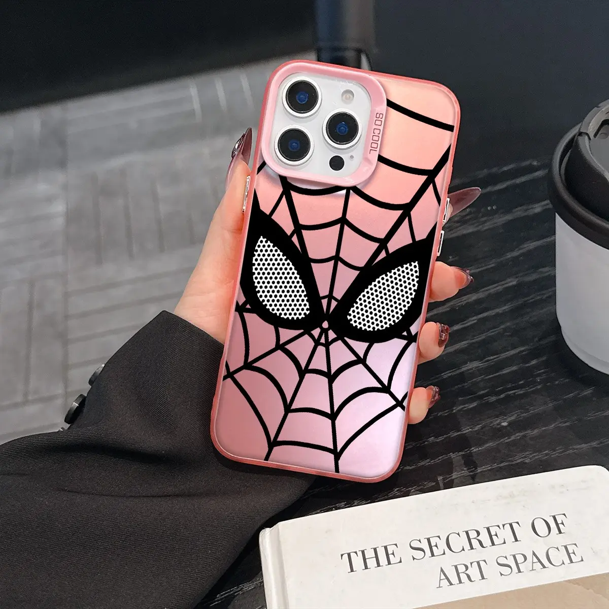 1 girl's style phone case, Spider Man phone case, gradient color silver case, suitable for iPhone 17 Pro Max, compatible with all series of iPhone 17-7 phone cases