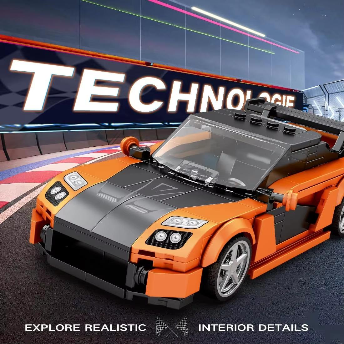 367PCS RX7 sports car building blocks, classic models, desktop decoration, assembly toys, puzzle toys, holiday gifts, creative building block decorations, the preferred gift for friends and lovers, Building Block Set, Diy Building Model