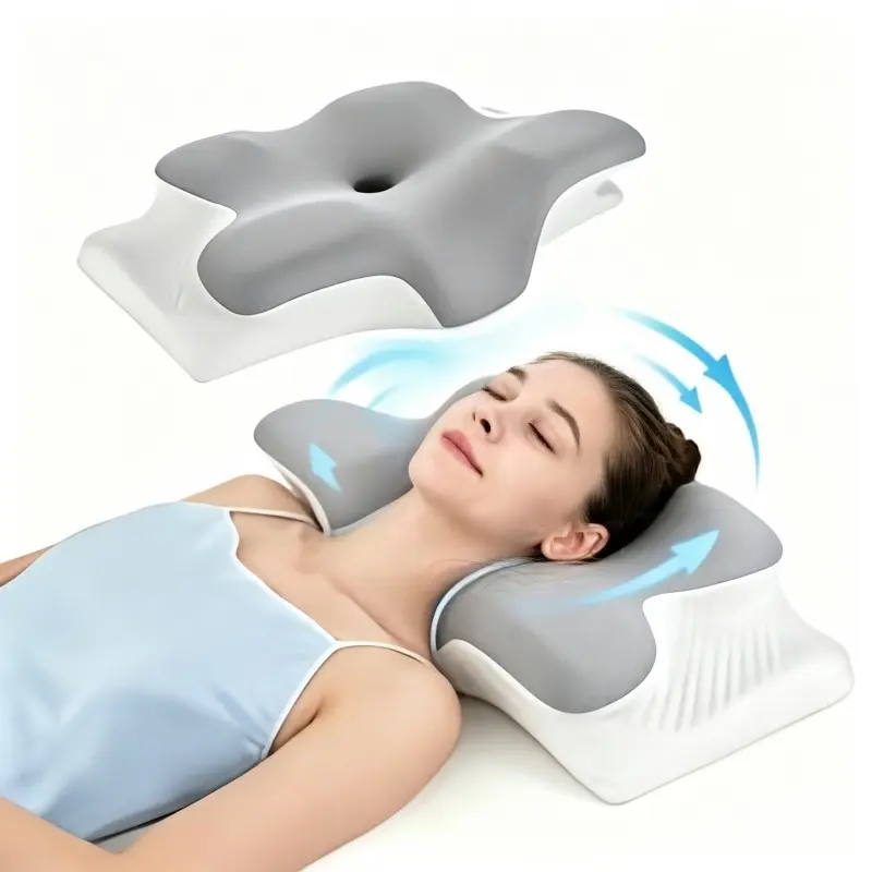 Neck Pain Relief Butterfly Memory Foam Pillow, Ergonomic Contoured Cervical Support Pillow, Orthopedic Sleep Pillow for Side & Back Sleeper, Help Alleviate Stiff Neck While Sleeping#NeckPainRelief #CervicalPillow #SleepHacks #SideSleeper#ErgonomicPillow #