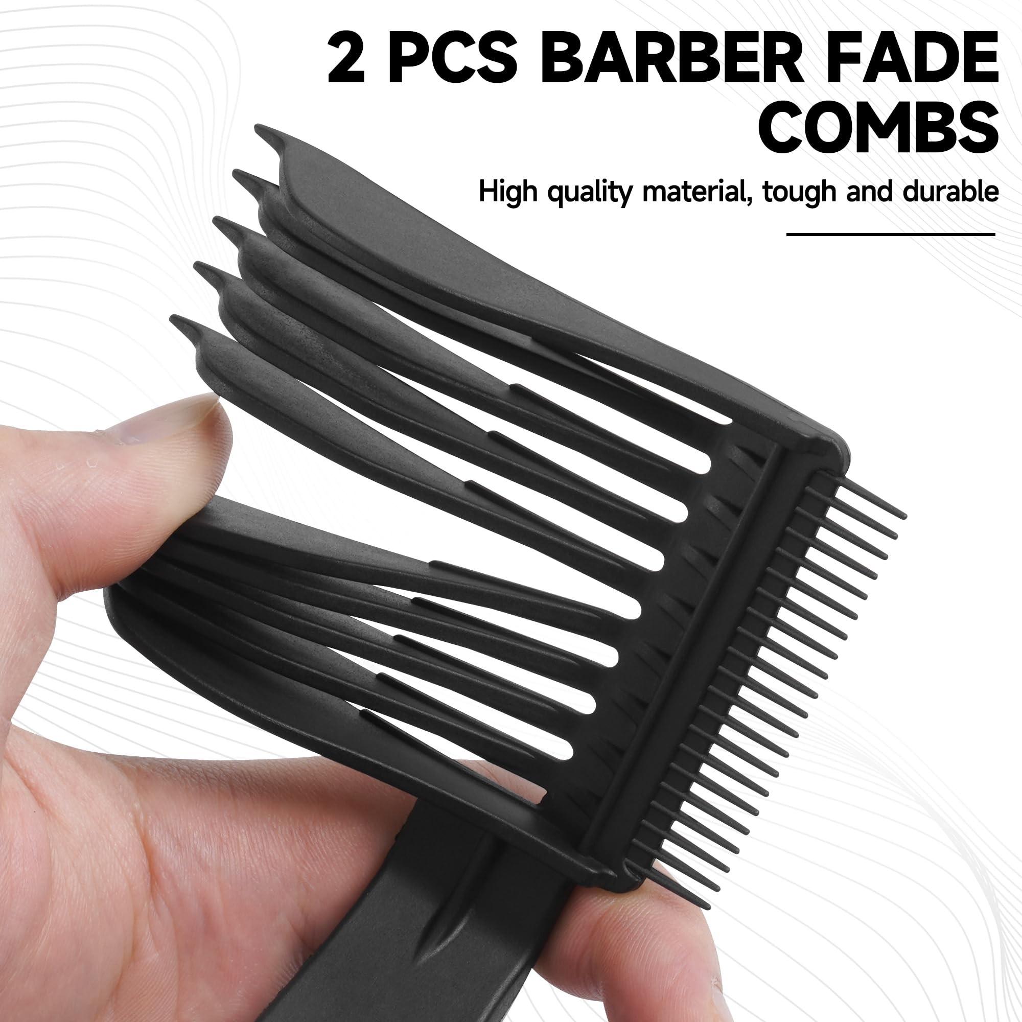 Barber Fade Comb Hair Cutting Clipper Comb 2PCS Heat Resistant and Anti Static Design Professional Salon Hair Styling Tool Ergonomic Style For Home Haircut and Barber Shop Use