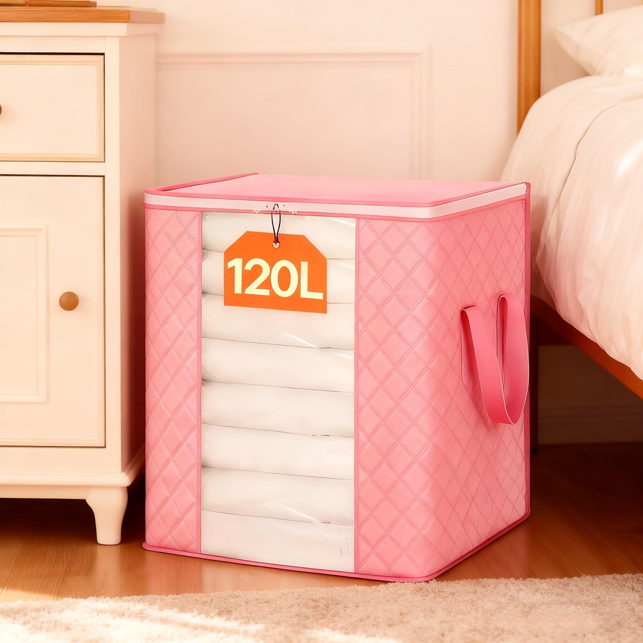 Ultra Large Capacity 120L Storage Box Set, Foldable Nonwoven Fabric Bedding Bag, Reinforced Handle, Flip Lid Seal, Ideal for Blankets and Clothes