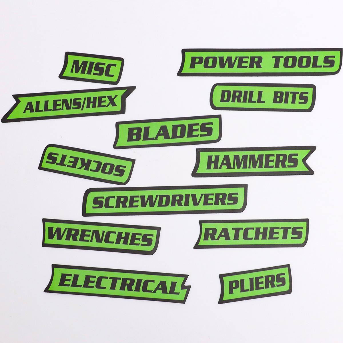 Pack of Magnetic Toolbox Labels Set, Reusable Labels, Practical Tool Box Tags for Home Daily Use, Small Hanging Decorations, Essential Organizing Tools