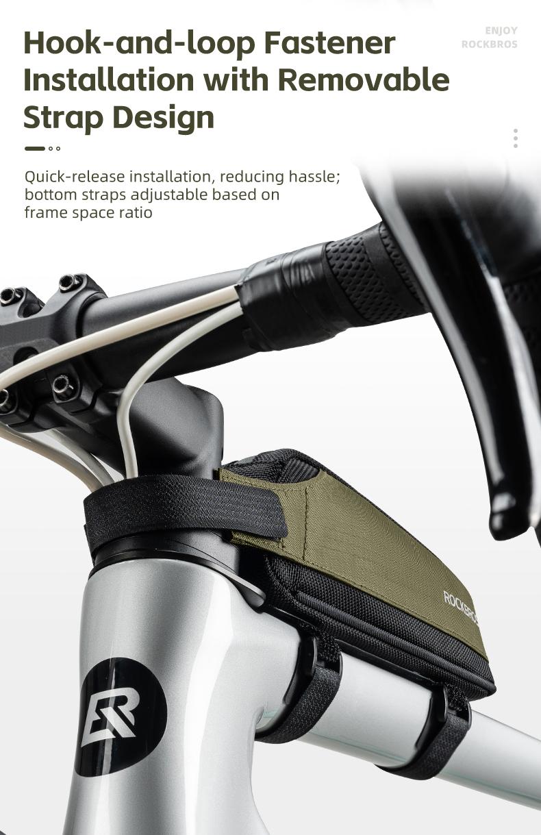 ROCKBROS Bike Frame Bag Bike Top Tube Bag 2 Pieces Combi Bike Bag Bike Triangle Bag Pouch Storage Bag for Mountain Road Ebike Bike