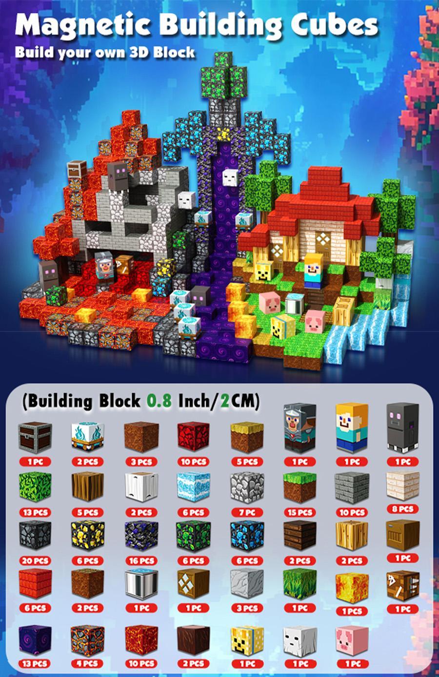 Magnetic Building Blocks 200PCS Construction Set, STEM Montessori Sensory Toys for Kids Ages 4-8, Magnetic Blocks Toy for Boys Girls, Christmas Birthday Gift