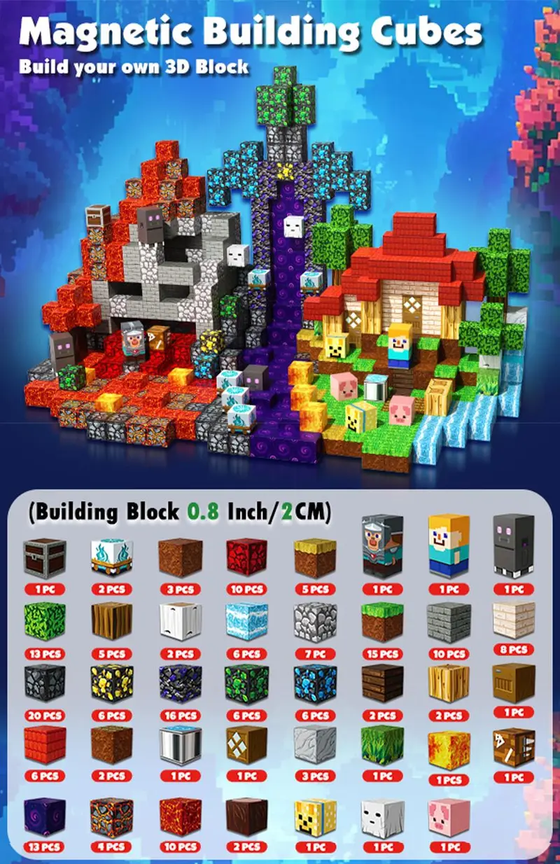 Product Introduction of Magnetic Building Blocks-200PCS Magnetic Blocks Magnetic STEM Montessori Children Sensory Toys 4-8 Years Boys Girls Christmas Birthday Gift 1