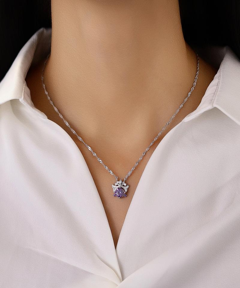 【Zodiac Pendant Necklace】Star Sign 1CT Synthetic Moissanite Zodiac Necklace 1.66mm Italian Rope Chain in 925 Sterling Silver Special Gift Package Birthday/AnniversaryGift for Women