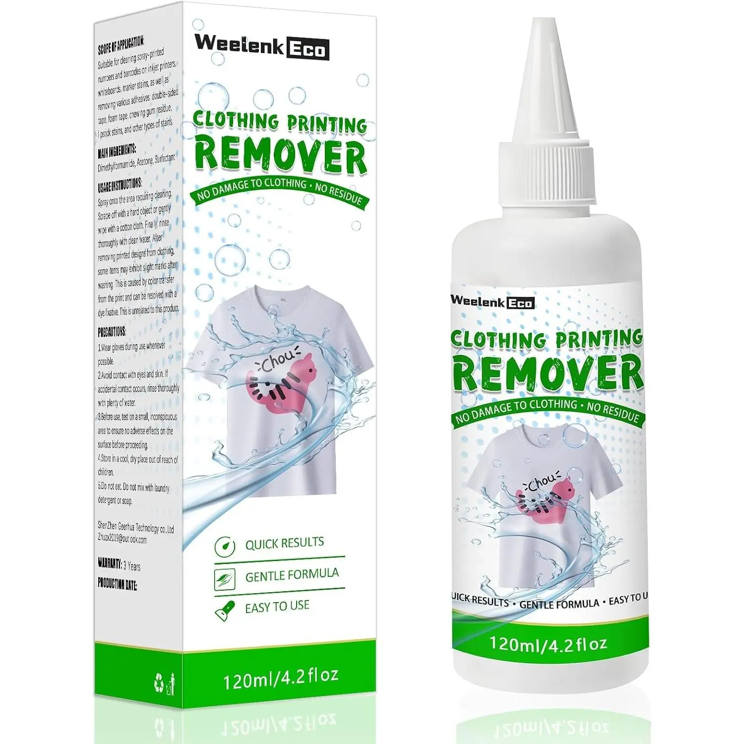 Heat Transfer Vinyl Remover for Fabrics, Without Damaging Fabrics-120ml | Powerful Residue Vinyl Letter Adhesive Remover, Tailored for various materials & fabrics, Leaves no traces，Comes with scraper