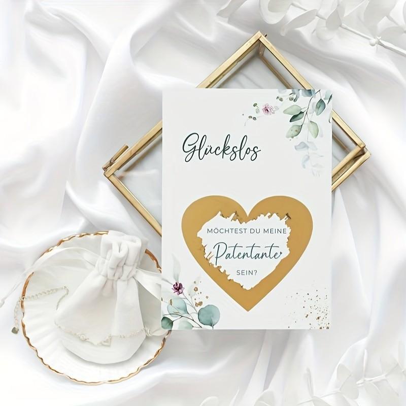 German Scratch-Off Surprise Cards, 'möchtest Du Meine Patentante Sein' Godmother Invitation Card, Romantic Valentine's/birthday Gift