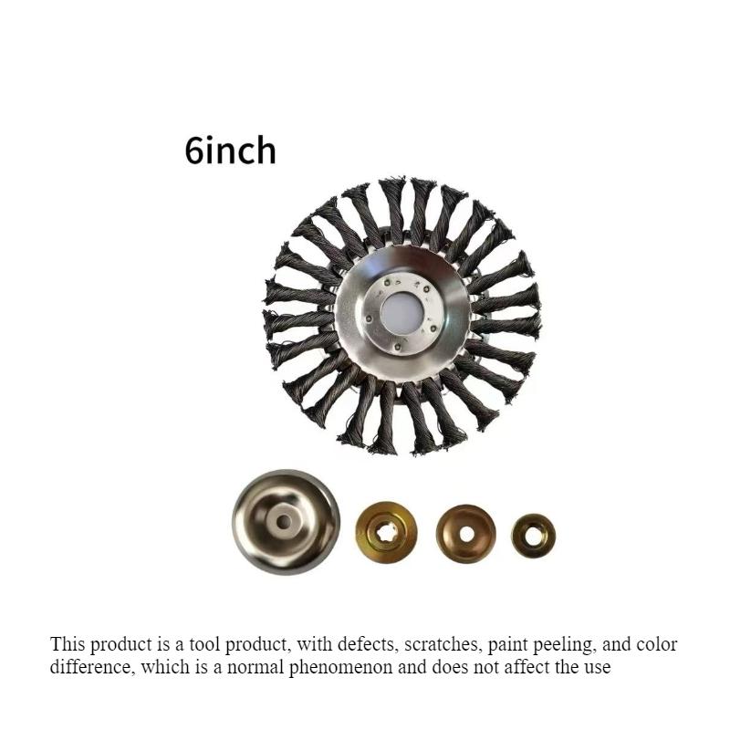 Small Lithium Battery Weed Wiper Brush, Universal Garden Grass Cutter, Fits 6-10 Inch Trimmer Blades, Rotating Steel Wire Weed Whacker Head