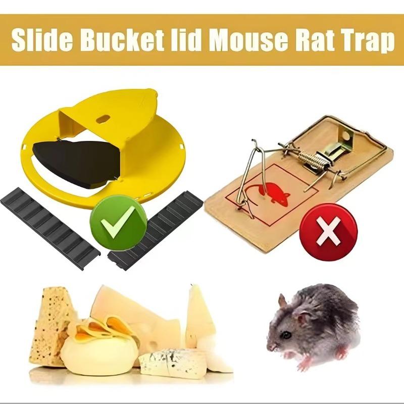 Flip 'N Slide Bucket Mouse Trap - Multi-Catch, Auto-Reset, Humane/Lethal Rat Trap - ABS Plastic Material, Reusable Mouse Traps for Indoor Home & Outdoor Use Flip 'N Slide Bucket Mouse Trap - Multi-Catch, Auto-Reset, Humane/Lethal Rat Trap - ABS Plastic Material, Reusable Mouse Traps for Indoor Home & Outdoor Use