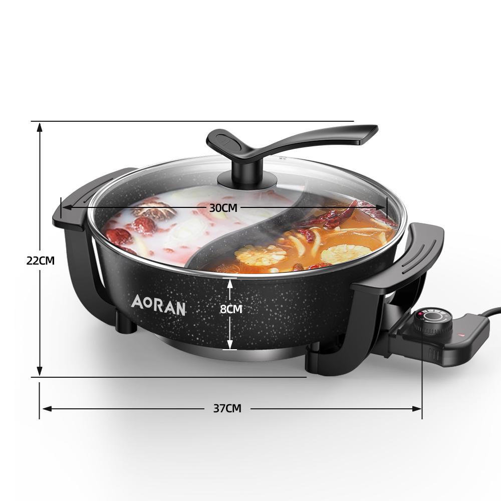 6L Electric Hot Pot, Non-Stick Cooking Pot With Partition, Double-Boiled Pot, Suitable for Hot Pot and Shabu-Shabu,Electric Fondue Pot TikTok Shop Black Friday