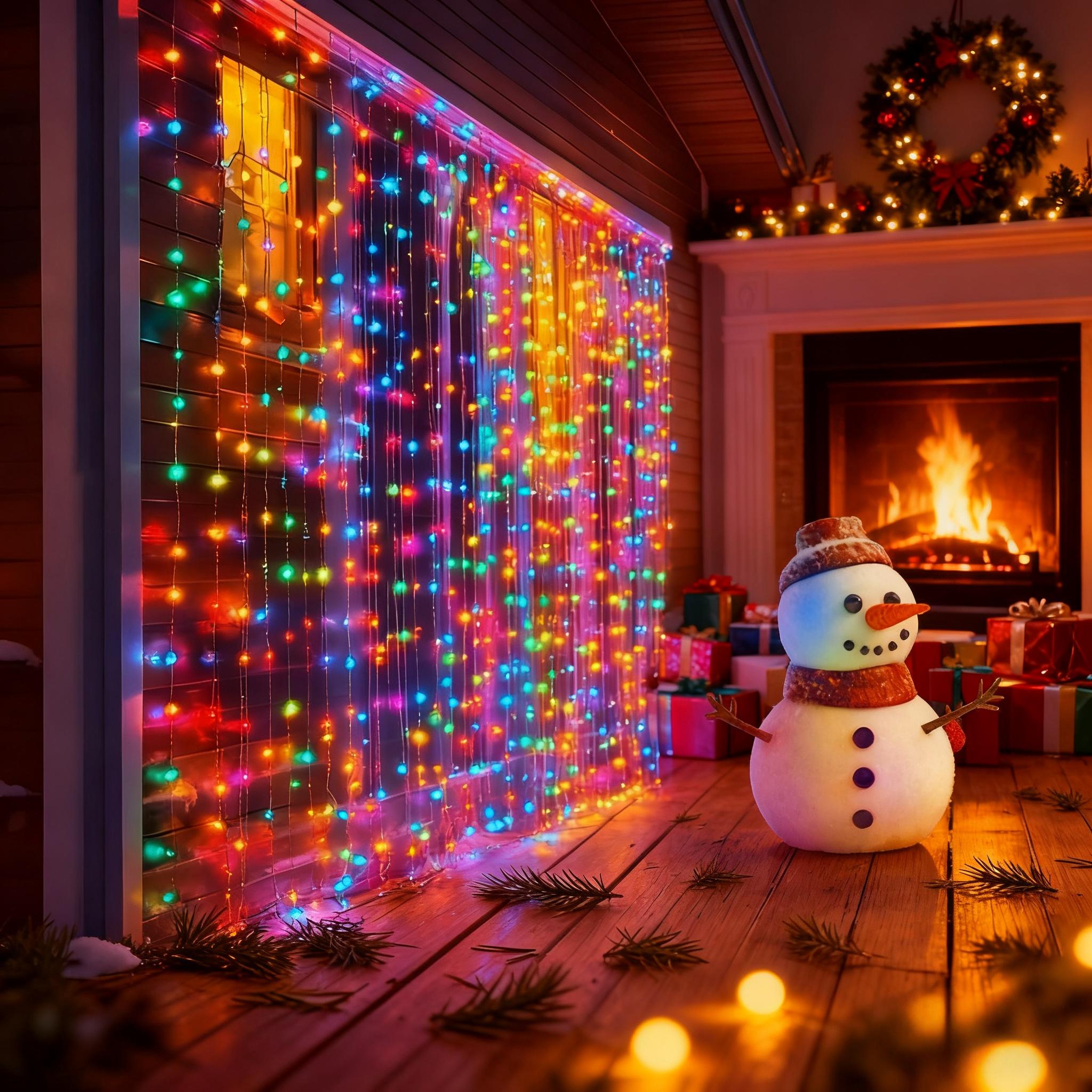300led Upgrade Curtain Light String, 8 Lighting Modes, USB Powered, Perfect for Bedroom, Christmas, New Year Winter Decorations