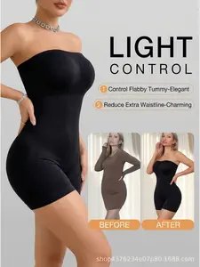 Strapless Shapewear Bodysuit for Women - Tummy Control Seamless Body Shaper, Butt Lifter & Thigh Slimmer, Underbust Compression Faja for Dresses, Daily & Party Wear