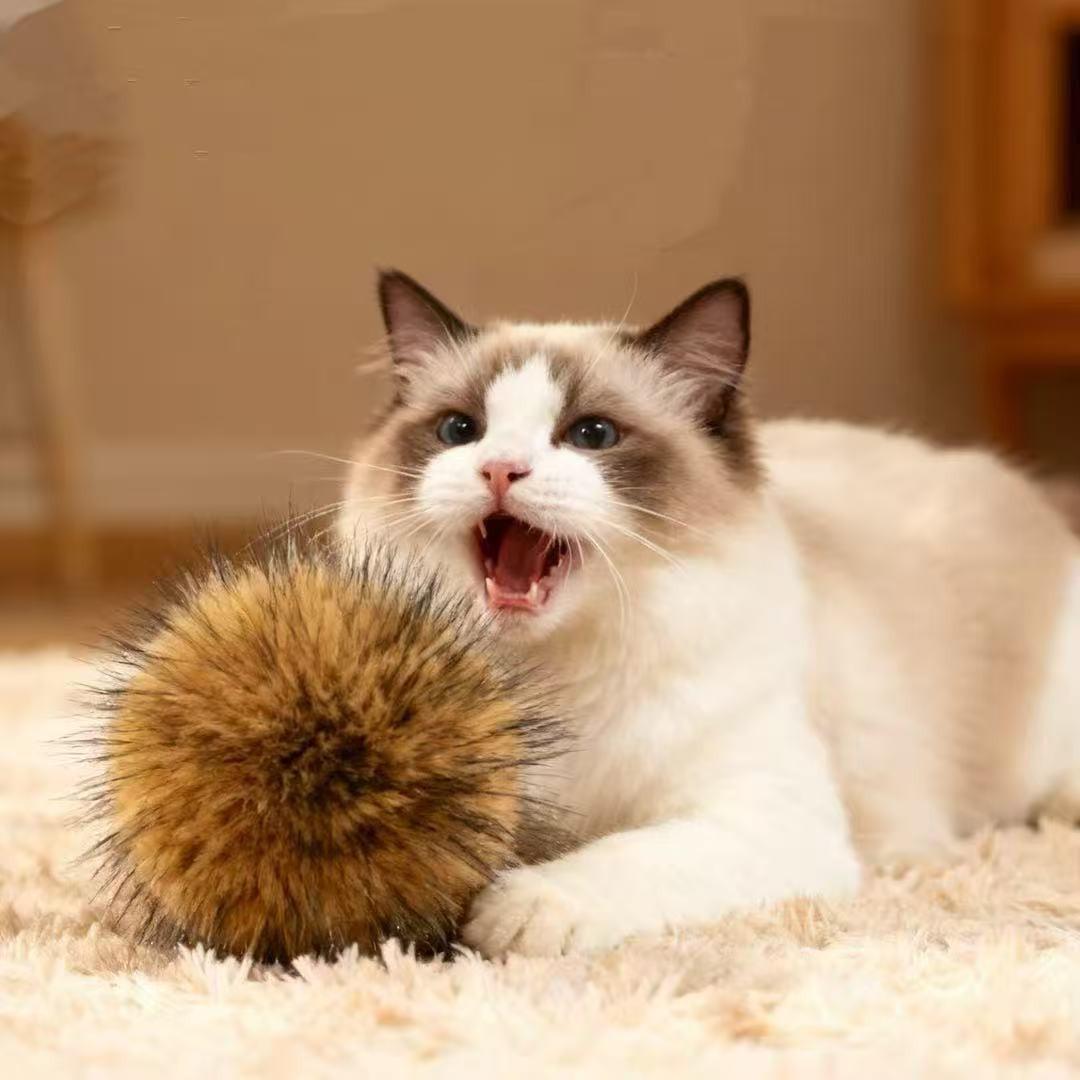 Cat Toy Faux Rabbit Fur Ball, Ultra Soft Interactive Catnip Balls, 2026 New Soft Rabbit Fur Catnip Balls, Fluffy Catnip Toy for Indoor Cats, Soft, Washable and Real Rabbit Fur Cat Toys, Cat Exercise Ball for Indoor