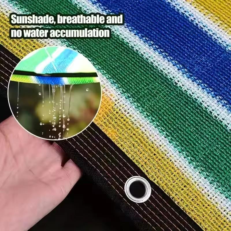 1pc Sun Shade Net - 1pc High-Density Breathable Mesh for Patio/Garden/Carport, Cooling Canopy Stripes All Weather Durability ﻿