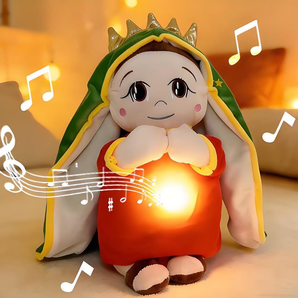 Maria Blue Breathing Jesus Doll Remote Control Lighting Music Sleep Companion Easter Plush Toy  Boy And Girl Christmas Gifts for