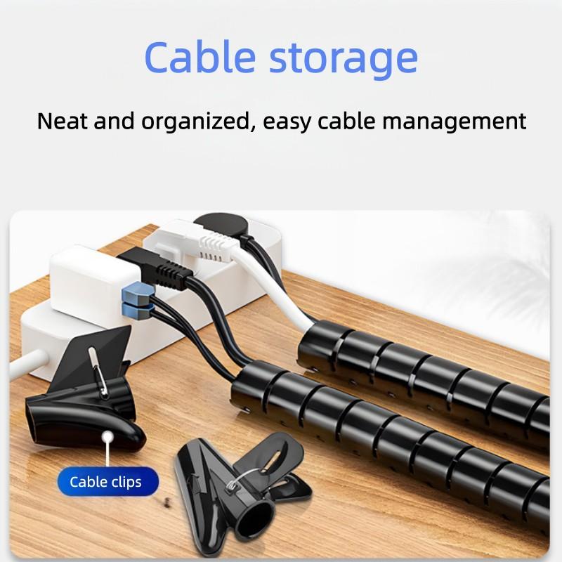 Spiral Cable Protector, 1 Count Flexible Cable Management Organizer, Computer Cable Protector, Cable Management Tool for Home Office