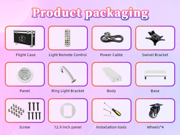 MWE Photo Booth with App Control – Portable Booth Compatible with iPad 12.9/11/10.9/10.2 – Perfect for Weddings, Parties & Events