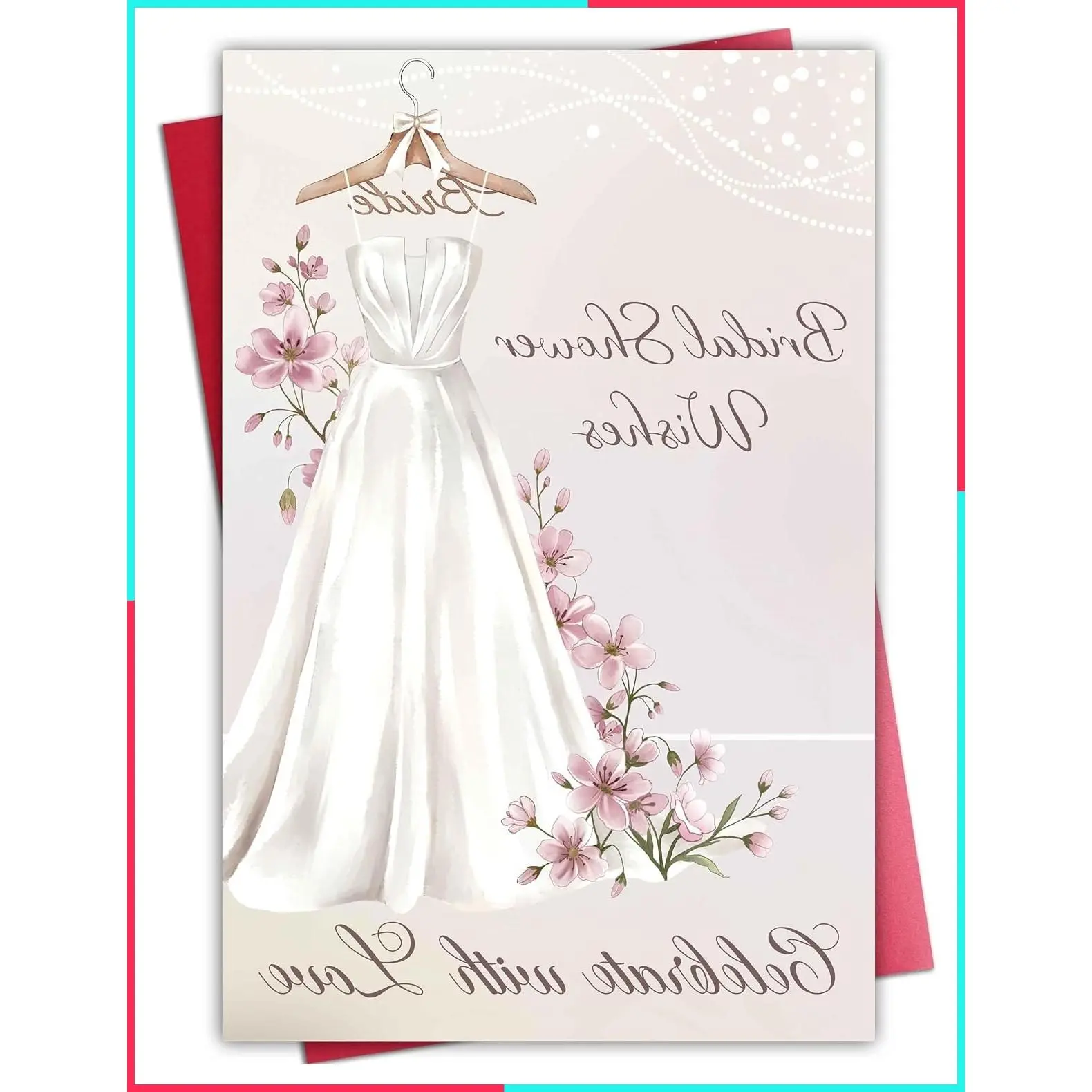 Bridal Shower Card Gift for Bride-to-Be, Wedding Congratulations Greeting Card for Bride and Groom, Engagement Cards with Best Wishes for Happy Couple
