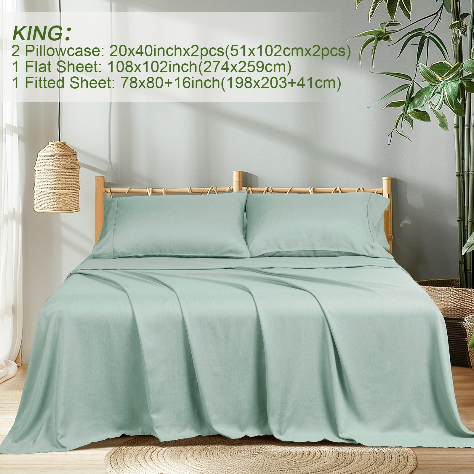 New Linen Bedding Set Oeko-Tex Certified Hotel Luxury Soft Skin-Friendly Breathable Anti-Wrinkle Fade Resistant Non-Slip Deep Pocket Design
