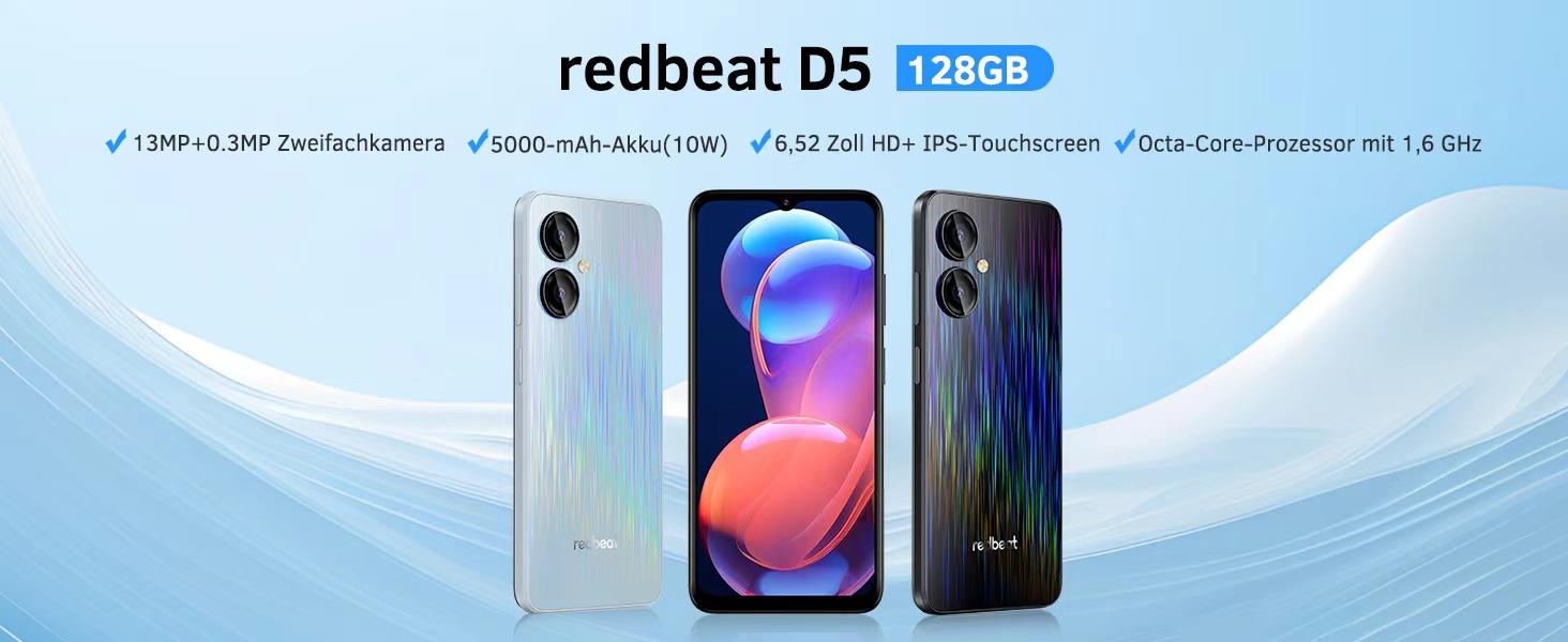 Redbeat D5 Android 14 ,6.52 Inch HD,Octa-Core 6GB (3+3) RAM+128GB