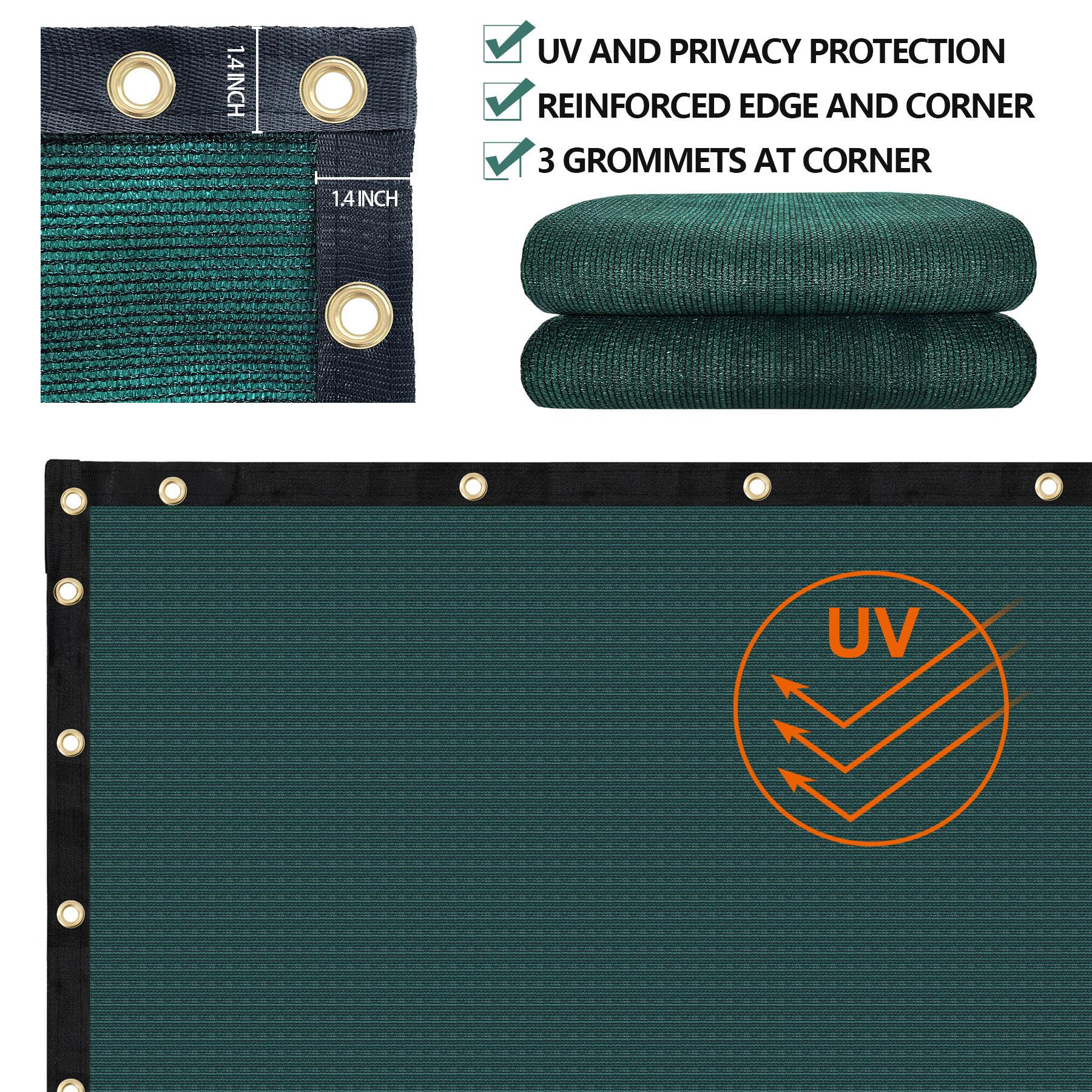 ZENY 6x50FT Heavy Duty Privacy Fence Screen Green Windscreen Shade Cover for Outdoor Wall Garden Pool