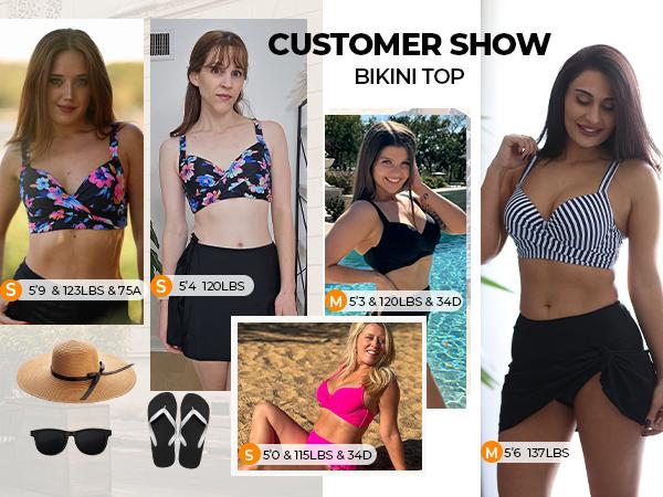 Aqua Eve Women Underwire Bikini Top - Push Up Swim Top Only Bra Padded Swimsuit Tops Bathing Suit Tops