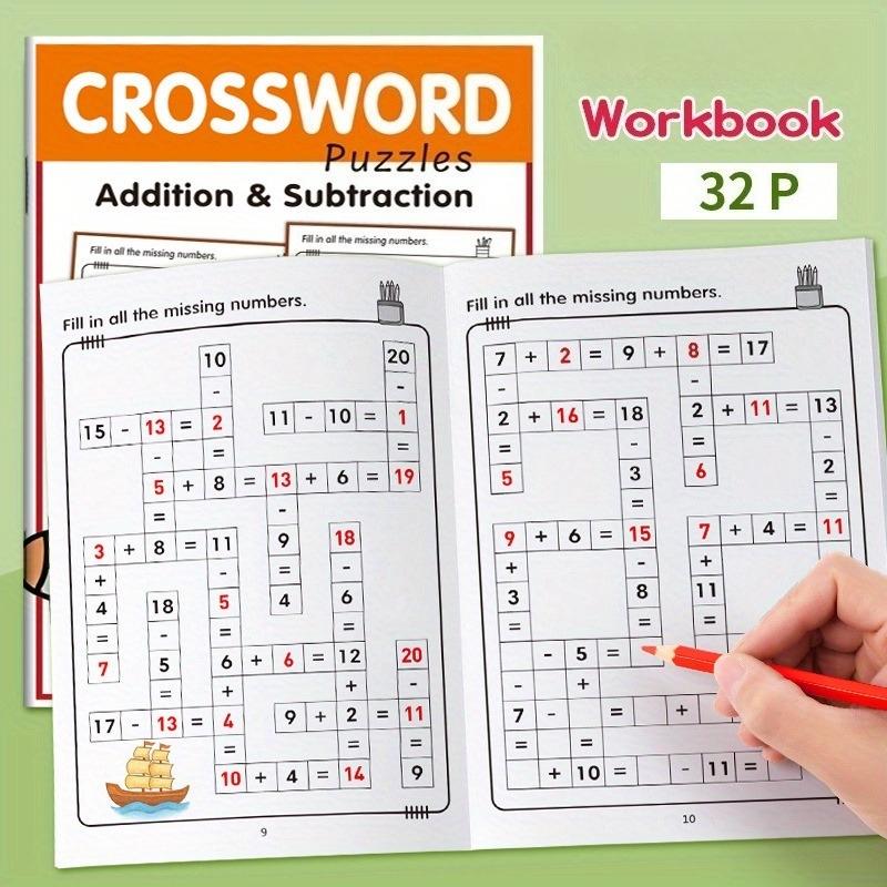 32-Page Math Workbook For Ages 7-10, Including, Number Lines, Crossword Puzzles, And Addition/Subtraction Multiplication Tables | Daily Arithmetic Practice For Grades 1-3, With Exercises And Practice Content, Learning Materials