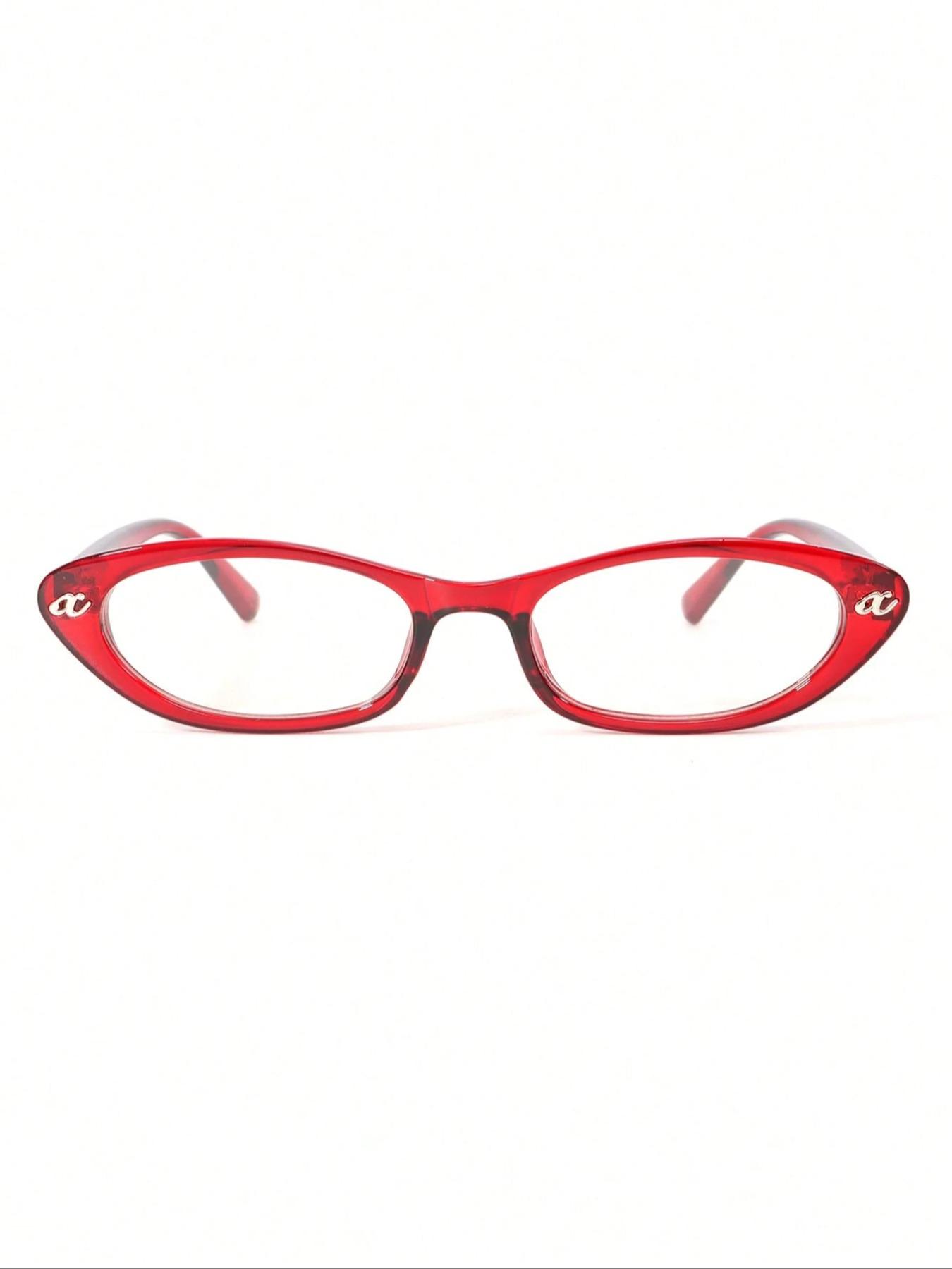 Small Frame Tr90 Oval Cat Eye Fashion Glasses, Metal Hinges Retro Personalized Versatile Anti-Blue Light Eyewear for Daily Wear, Fashionable Frames Glasses