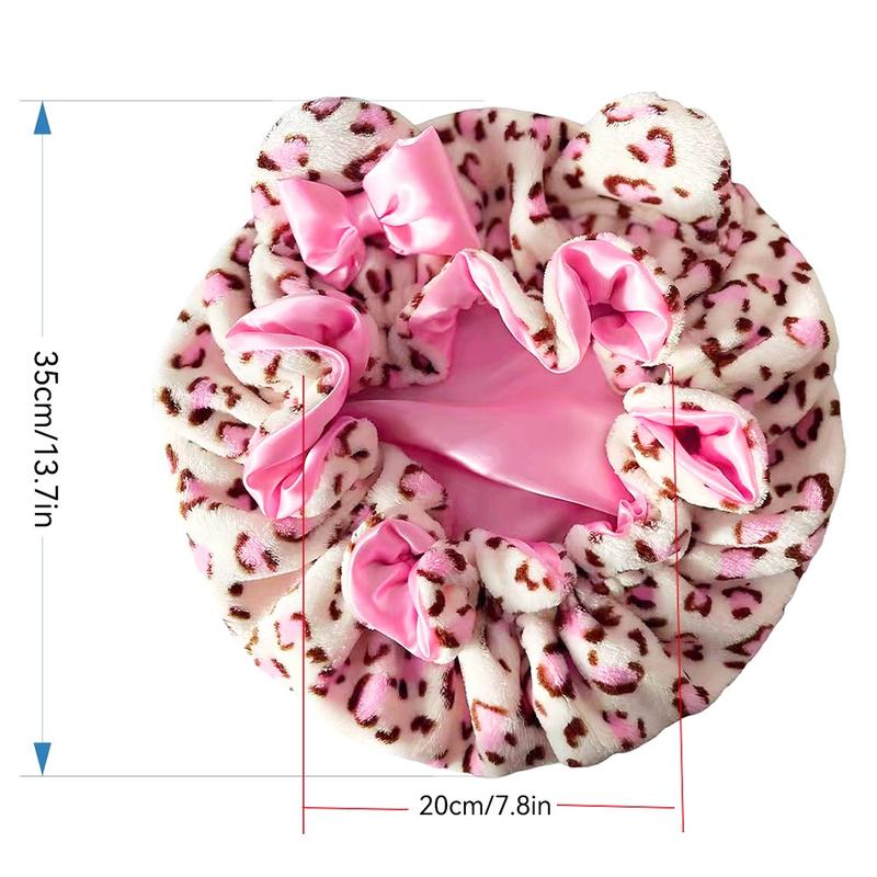 1PC Women' Teddy Bear Bonnet Adjustable Plush 3d bonnets, Plush Teddy Satin-lined Bonnets，Breathable Sleep Bonnet for New Year Parties, Holiday & Winter Events， - Cute Hair Care Cap for Themed Events & Casual Attire