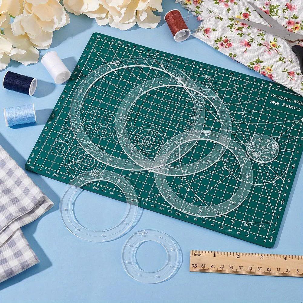 6-Piece Acrylic Embroidery Templates Set, 1/2/3/4/5/6 Inches Handmade Sewing Tools, Perfect Gift for Mother's Day, Christmas, New Year