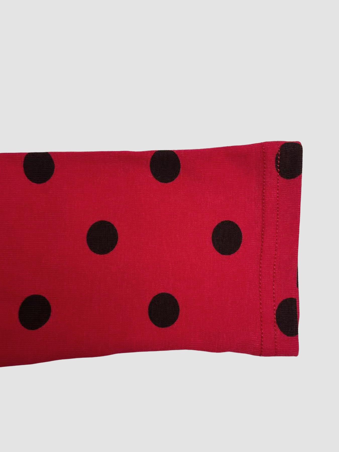 Women's Polka Dot Long Sleeve Slim Fit Short Top, Womenswear, Vintage Bodycon, Perfect for Dates and Shopping, Stylish Chic Casual Wear