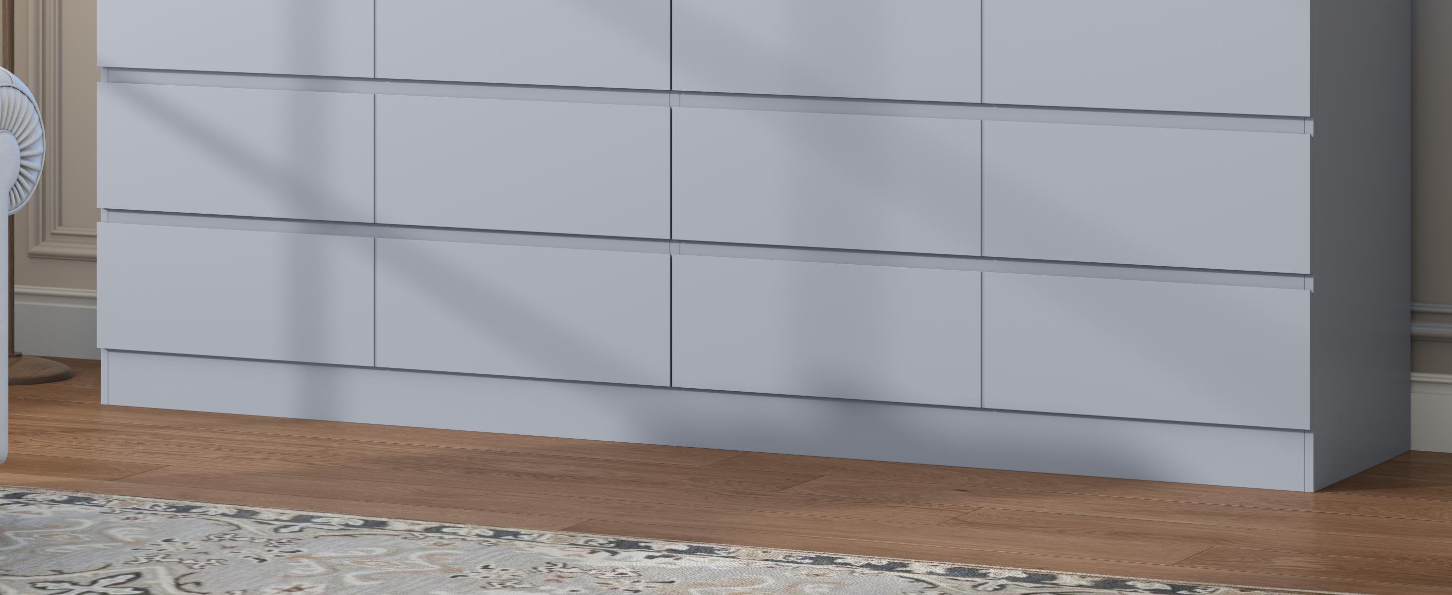 12 Drawer White Dresser with Charging Station & Led Lights for Bedroom, ,Large Dressers Organizer with 4 Open Cubbies Modern Accent Cabinet