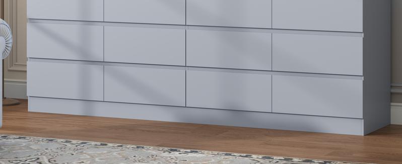 12 Drawer White Dresser with Charging Station & Led Lights for Bedroom, ,Large Dressers Organizer with 4 Open Cubbies Modern Accent Cabinet