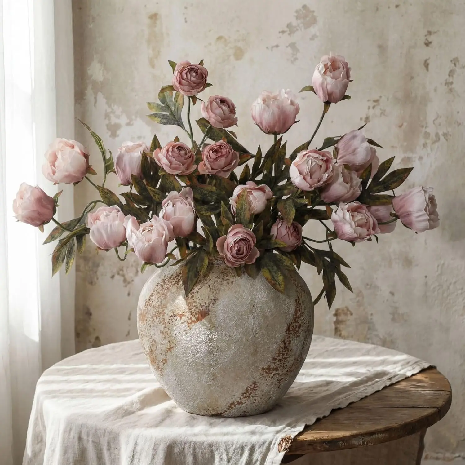 12/6PCS  Artificial Peony Bouquet, Realistic Silk Peony Stems, for Vase Decor, DIY Bouquets, Table Centerpieces, Indoor & Outdoor Home Decoration