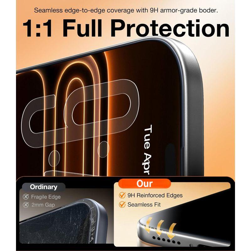 2 Pack Privacy Screen Protector 9H+ Armor for iPhone 17 Pro Max 16 15 14 13 Pro Max Plus Military Grade Shatterproof, Privacy Screen Tempered Glass, 100% Anti Spy, Longest Durable  for iphone 17 Pro Max